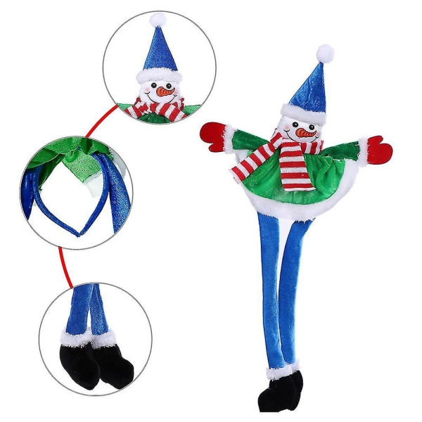 Merry Christmas Hat Gammal Man Snögubbe Rörlig Rolig Hatt Leksak Holiday Party Dans Performance rekvisita blue snow man