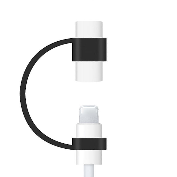 Kabeladapterholder med snor for USB-C, Micro USB nettbrett Touch Pen Sleeve Cover Black