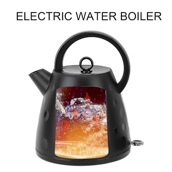 1,7L Elkedel Professionel Effektiv Sikker Dobbelt Lag Forebygger Skoldning Rustfrit Stål Elkedel Sort