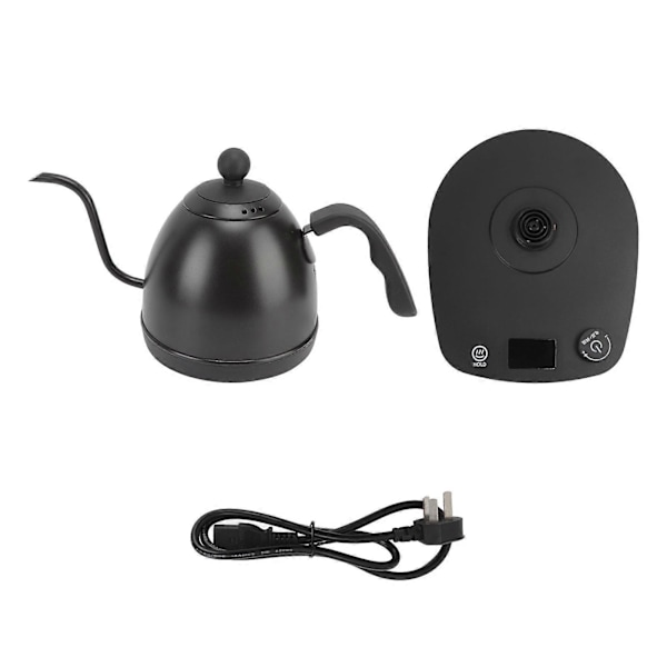 Elektrisk Svanhalskedel 600ml Sort Smart Kontrol Rustfrit Stål Ergonomisk Vandkedel til Husholdningskontor