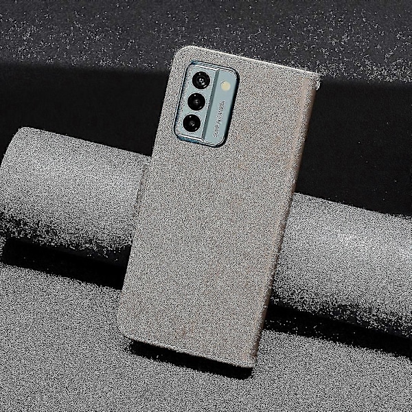 Til Nokia G22 Sommerfugl Præget Pung Stand Telefon Læder Etui Telefon Cover Med Rem Grey
