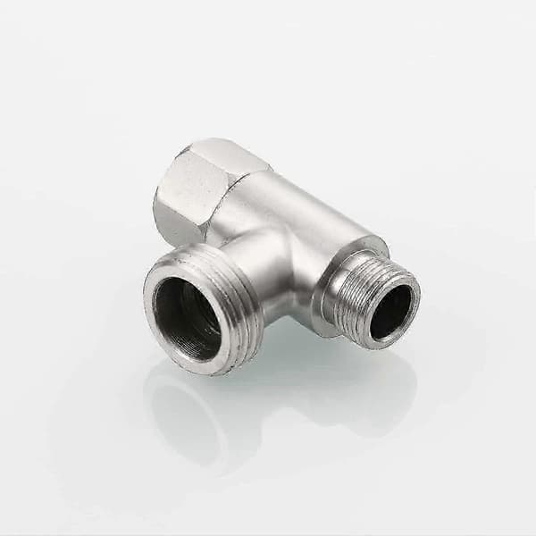 3-vejs 3/8\" og 1/2\" 3-vejs adapter T-stykke rustfrit stål 3/8\" vandledning T-fitting børstet nikkel - God