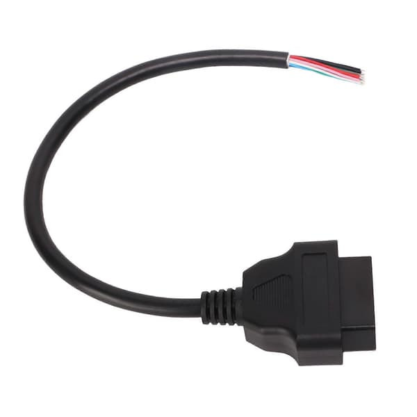 3 stk. 30 cm OBD2 Kabeladapter 16-Pin Han til Farvet Bare Ledning Diagnostisk Forlængerledning Stik til Køretøj