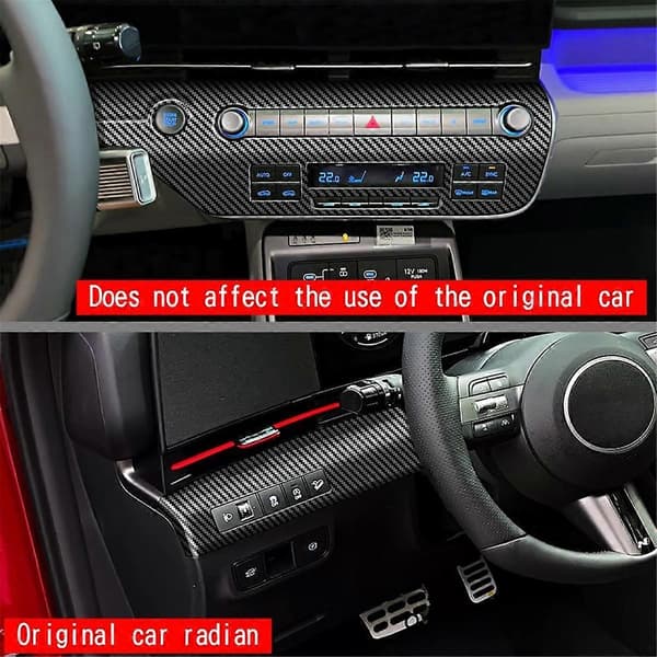 Bil Central Kontrol Trim Panel Ramme til 2024+ Bil Multifunktionsknap Trim Panel Kulfiber Mønster