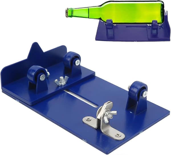 Lasipullonleikkuri, pullonleikkuri lasille, säädettävä pullonleikkuri DIY-työkalu (keltainen) Blue