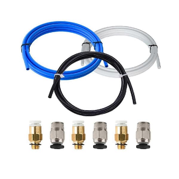 3D Printer Opgraderingssæt med KJH04-M6 & PC4-01 Pneumatiske Konnektorer 1M PTFE Rør til 1.75mm Bowden Ekstruder Blå