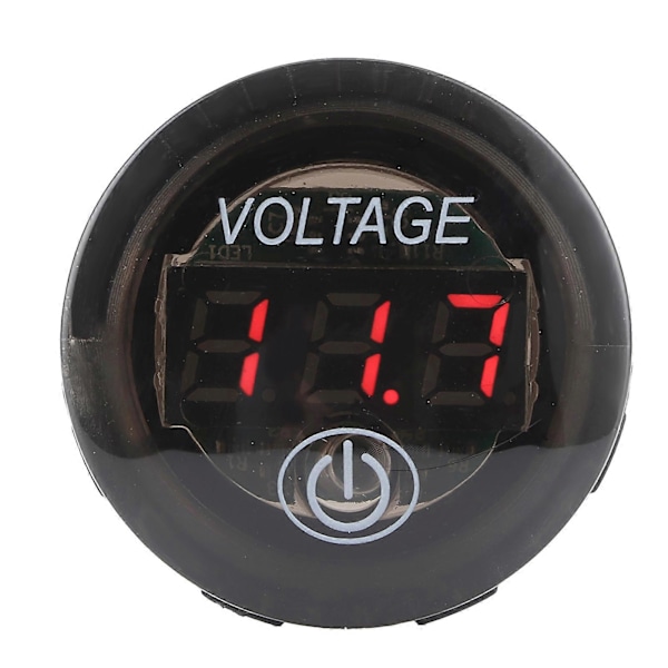 Universal LED DC Digital Voltmeter Spændingsmåler Bilbatterimåler 12?24V M/ Touch Switch Rød