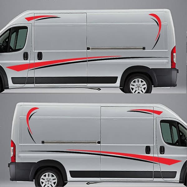 Rv Camper Universal Body Sticker Diy Striber Billede Mærkat Dekoration Til Campingvogn Trailer Red