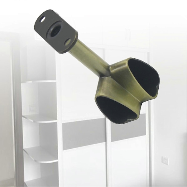 2 stk. Legering Takmontert Brakett Hjørne Garderobestang Klesstang Spakholder 3
