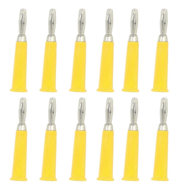 100 st Horn Banankontakt Mässing Zinklegering ABS Svetsade Banankontakter för Lastbilsbatterier 4mm Gul