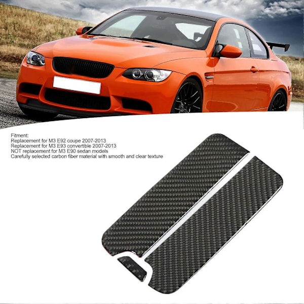 Bakre Armleneboks Panel Trim Ekte Karbonfiber Dekor Erstatning for M3 E92 Coupe 2007?2013