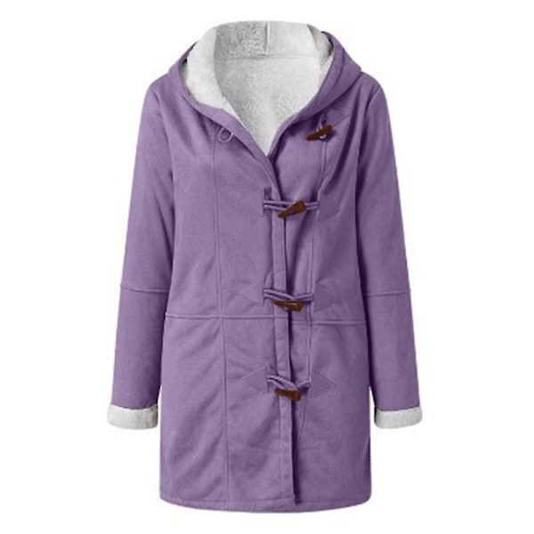 Damkappa i stora storlekar Fleece Hooded Cardigan Casual Långärmad Värmande Ytterkläder För Höst Green L