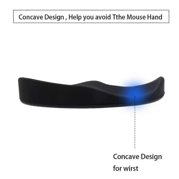Ergonomisk Håndleddsstøtte Musematte G80 Silikon Gel Strømlinjeformet Håndleddsstøtte Matte Datamaskin Musematte for Kontor Svart