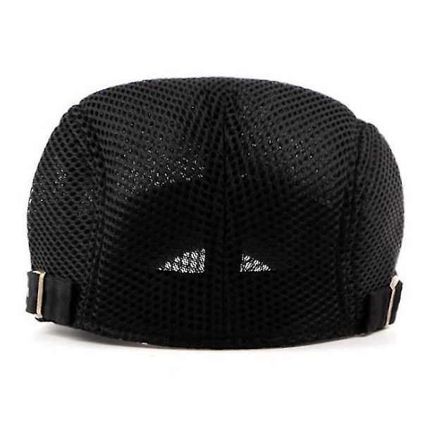 Herr Mesh Flat Cap Andningsbar Newsboy Gatsby Ivy Hatt Golf Körning Baker Taxi Chaufför Hatt Red