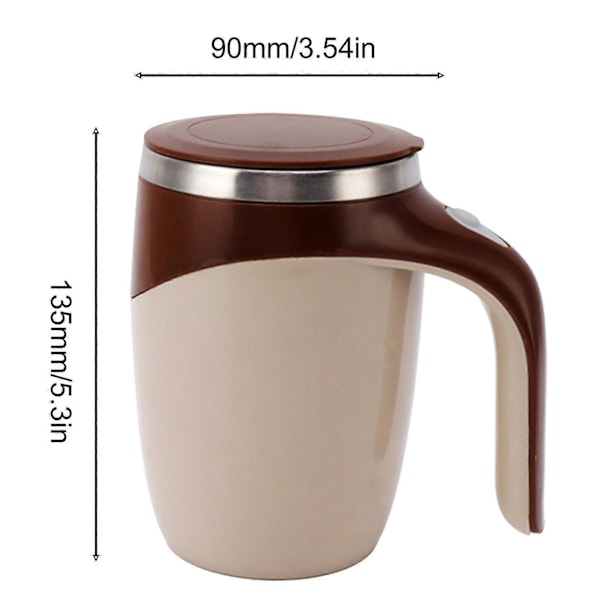 Självrörande Mugg 380ML Automatisk Magnetisk Blandning Anti-Stänk Batteridriven Blandningsmugg Kaffefärg