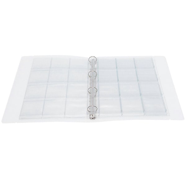 Transparent Binder Foto Organizer Badge Opbevaringsbog Perforeret Ring Samlemappe 6 Sider (Shell 12 Hul Inderside)