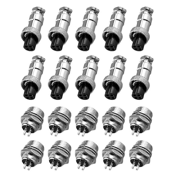 10 sarjaa M12 4-nastainen 12 mm ilmailuliitin uros + naaras pyöreä ilmapistoke sähköjohtopaneeliliitin