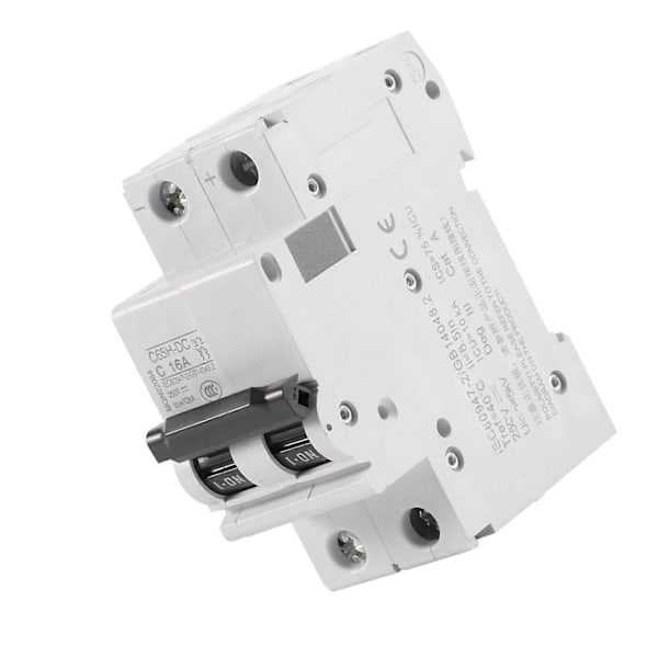Strømbryter C65H-DC 2P 250V DC Solenergi Luftbryter Ampere (16A)