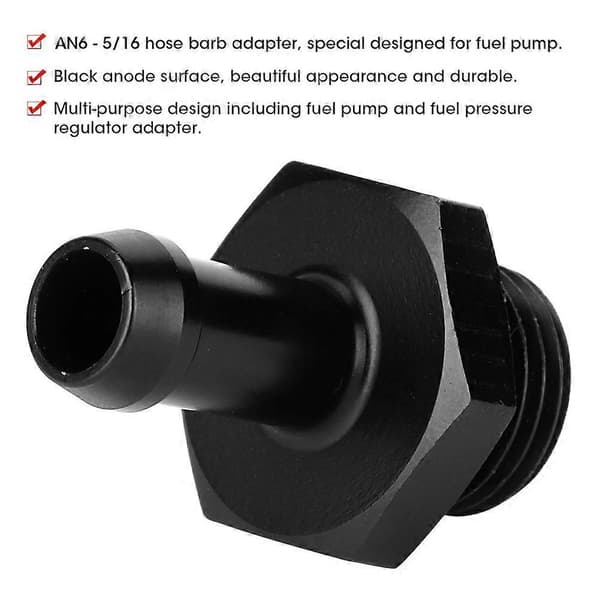 AN6 - 5/16 Slangstuds Adapter Slangefitting Trykregulator Adapter til Brændstofpumpe