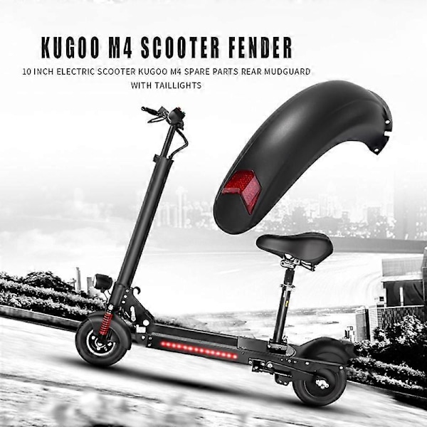 10 tums Elektrisk Scooter Bakre Stänkskärm med Bakljus för