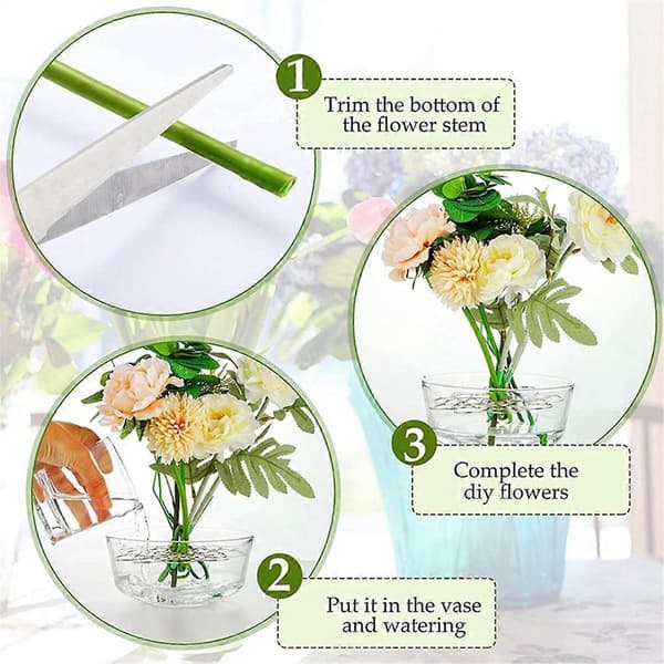 Blomsterarrangementholder Blomsterarrangementassistent Gjenbrukbar Rustfritt Stål 8 tommer