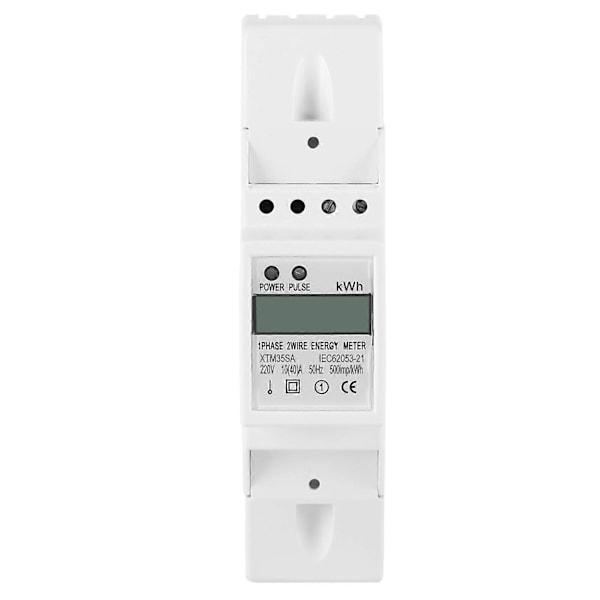 Digital LCD En-fase Din Skinne Elektrisk Måler 10-40A Elektronisk KWh Måler