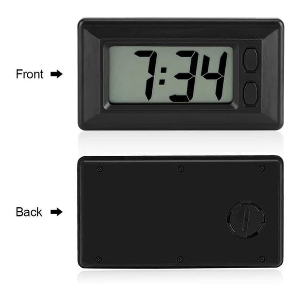 Portabel Klocka LCD Digital Bordsbil Instrumentbräda Skrivbord Elektronisk Klocka Datum Tid Kalender Display Instrumentbräda
