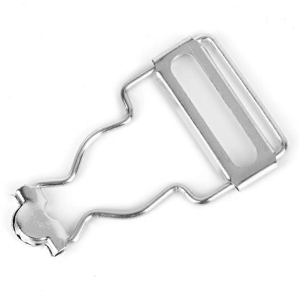 10 st/set Justerbara metallspännen Knapp för haklappsbyxor Jeans Barnkläder 2,7 cm (Silver)