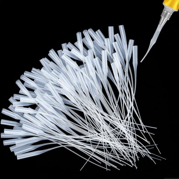 Lim Micro-Tips Plastlimflaskor Spetsar Limförlängare Precisionsapplikator för Hantverk, Laboratoriedispensering, Limdispenser (500 st)