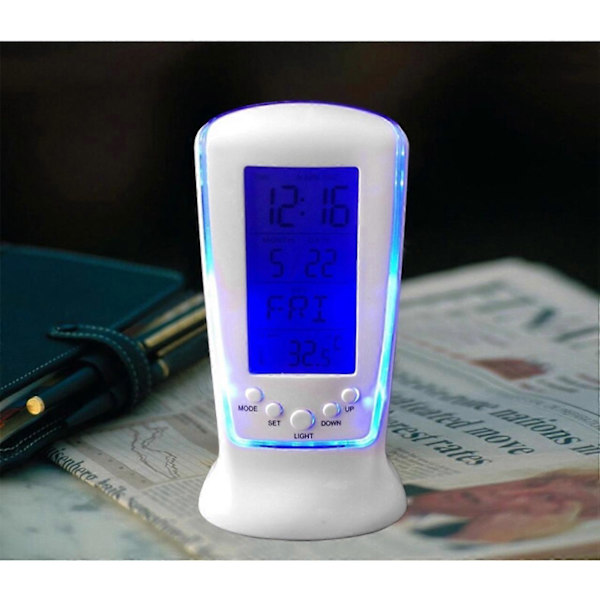 1 stk Termometer Digital Vekkerklokke Lampe Nattlys Projeksjon LED