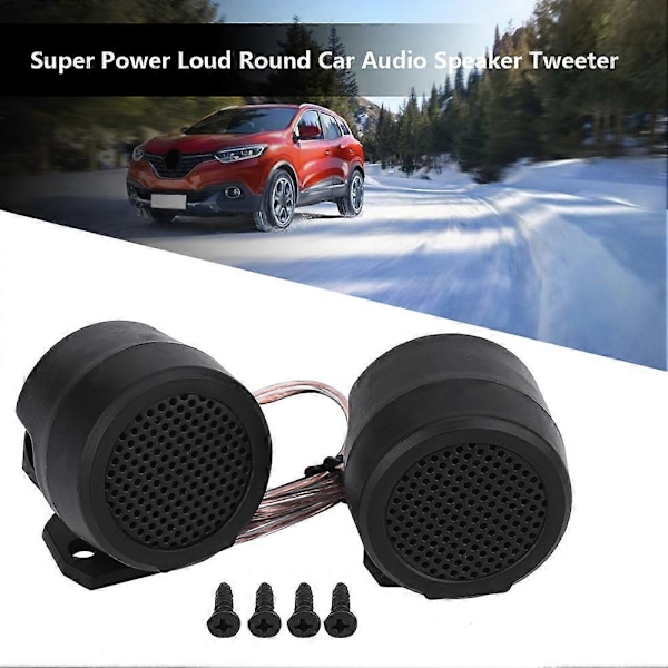 2 stk. 12V 500W Bil Rund Superkraftig Høy Audio Høyttaler Diskant