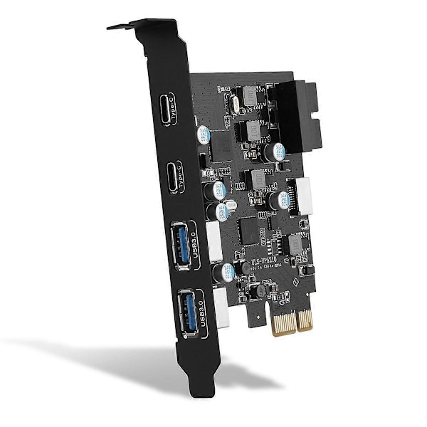 ULS-6210 6-Port USB PCIe Kort PCI Express til Type C(2), USB Type-A(2) Udvidelseskort