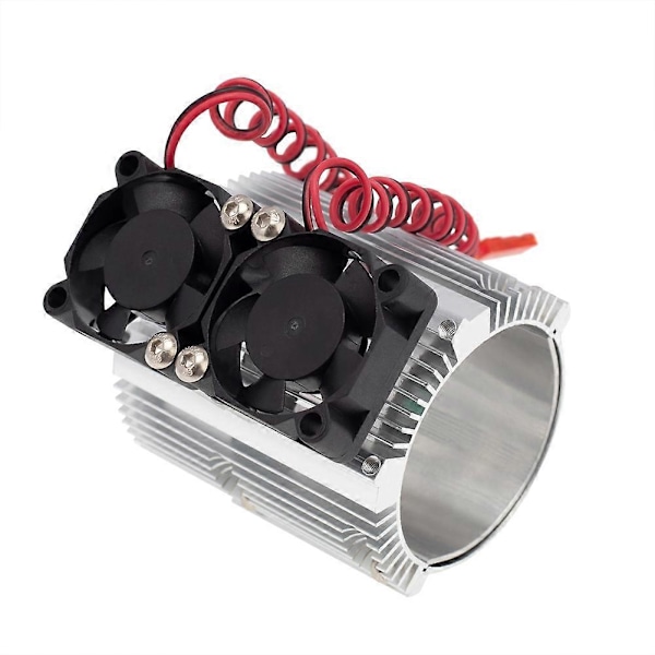 RC Bil 41-43mm Dubbel Fläkt Motor Kylare Kylfläns för Hög Hastighet 1:8 Motor SUMMIT Big S E- ,Silver
