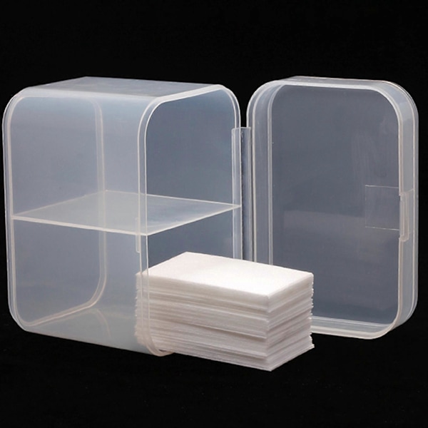 Bomuldspad Holder Støvtæt Multipurpose Transparent 2 Rum Bomuldspad Dispenser til Toiletbord QinHai