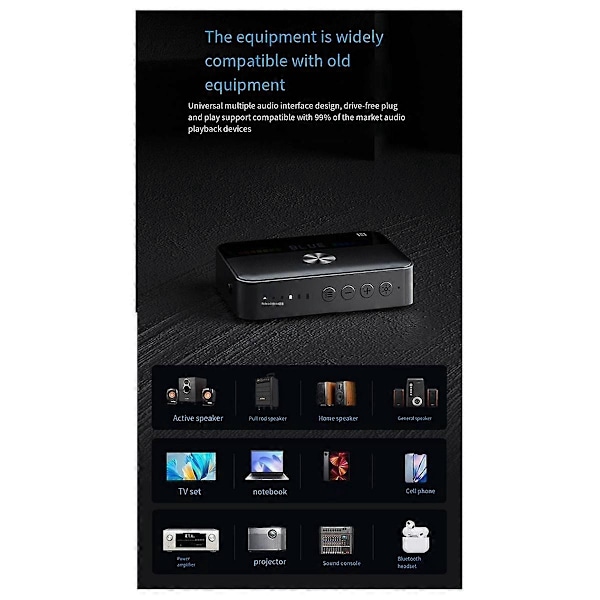 Ny NFC Bluetooth Adapter 5.3 Bluetooth Mottaker Audio Datamaskin Koaksial Sender Hifi Universal
