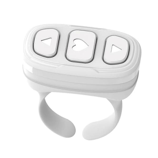 Trådløs fingertupp fjernkontroll ring Bluetooth ring ruller sidevender stabil tilkobling trådløs sidevender hvit