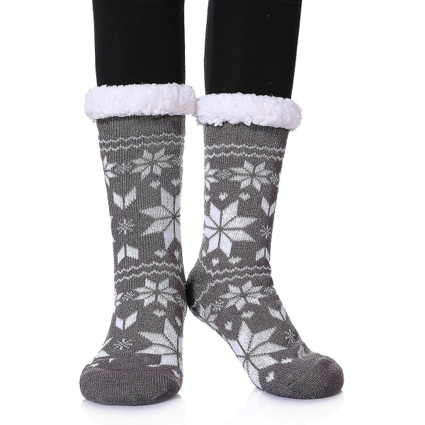 Damfleecefoder Fuzzy Soft Varm Winter Christmas Slipper Socks