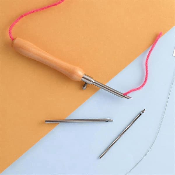 5 stk. Punch Needle Værktøj, Punch Needle Kit Metal Punch Needle Punch Needle Threader Punch Needle Sæt 2,5/3,5/5mm