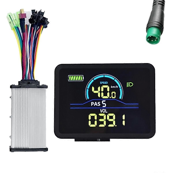 P5C Elektrisk Cykel LCD Display Meter 24V-60V+36V/48V 350W Sinusbølge Controller UART Ebike Farve LCD Display Meter 5PIN