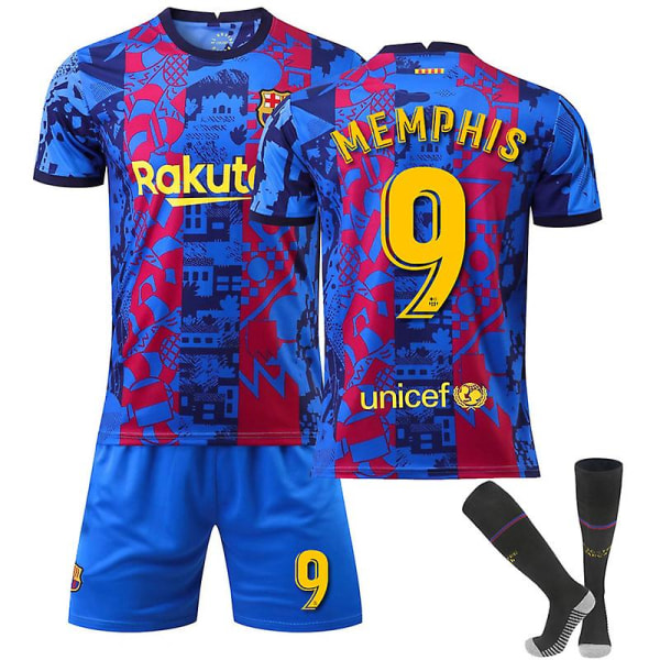 Barcelona Bortatröja Set Nr 9 Memphis Depay 26 (140-150cm)