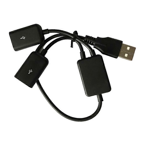 USB-forlengelseskabel 2 i 1 Universal Høyhastighets Anti-interferens Stabilt Signal USB-utvidelse Bærbar 1 Hann til 2 USB Hunn Datahub Strømadapter f