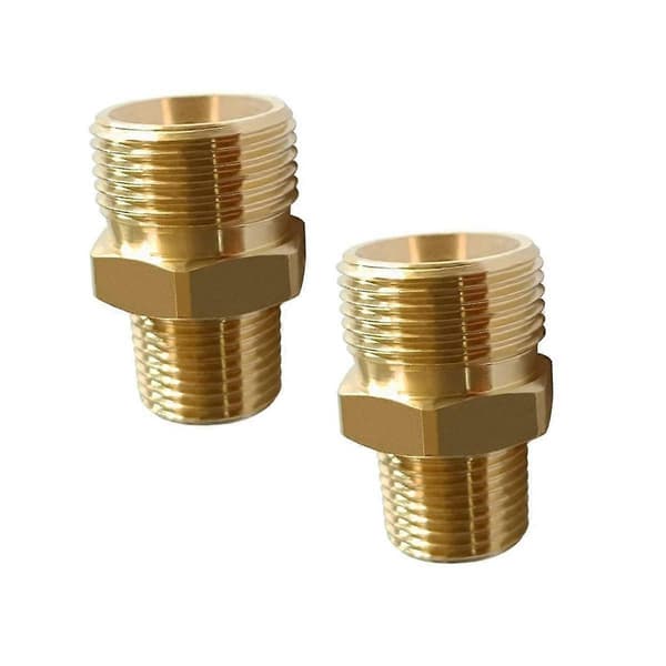 2 STK Messing Høytrykksspyleradapter, M22-14mm Utvendig Gjenge X 3/8inch NPT Utvendig Gjenge