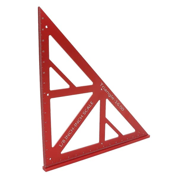 Trekantlinjal for trearbeid, multifunksjonell stor trekantmåler i aluminiumslegering