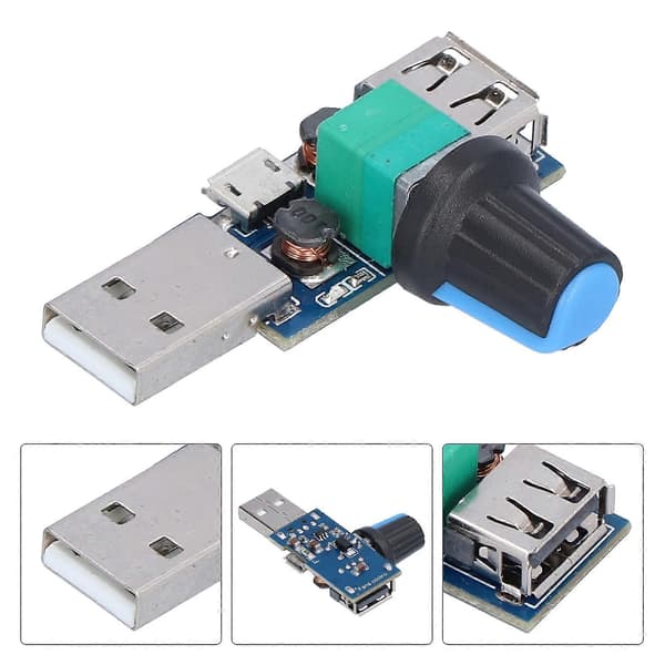 USB Viftehastighetskontroller Volumkontroll Justeringskort Hastighetsjustering Lavt Støy Modul