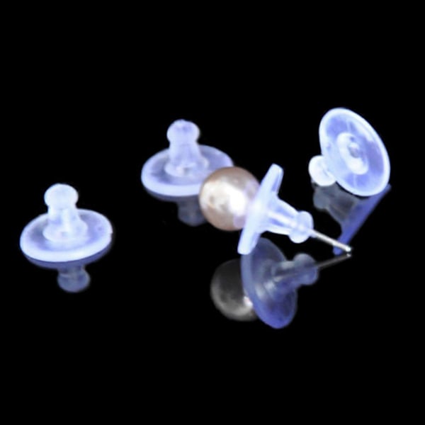 100 stk. transparente silikonstopper smykketilbehør