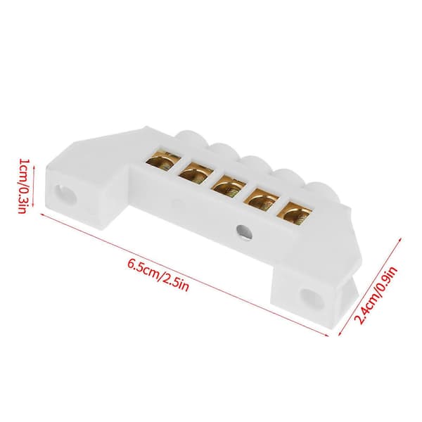 10st 5-Håls Bryggdesign Elektrisk Distributionskabel Skruv Mässing Kopplingsplintar