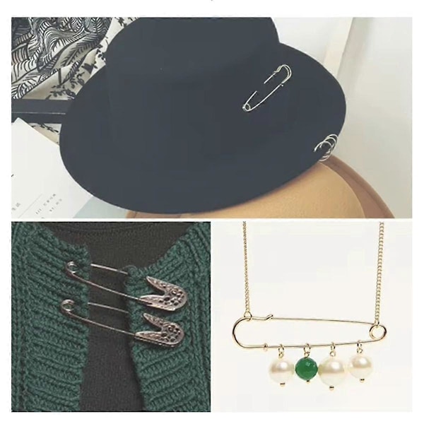 50 st 10 cm Nålar Gem DIY Syverktyg Silver Metall Nålar Stor Nål Brosch Tillbehör