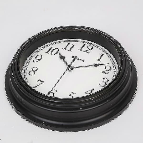 Tyst Väggklocka Kök 9 Tum Retro Tick-Free Dekorativ Sovrum Kontor Väggklocka Black