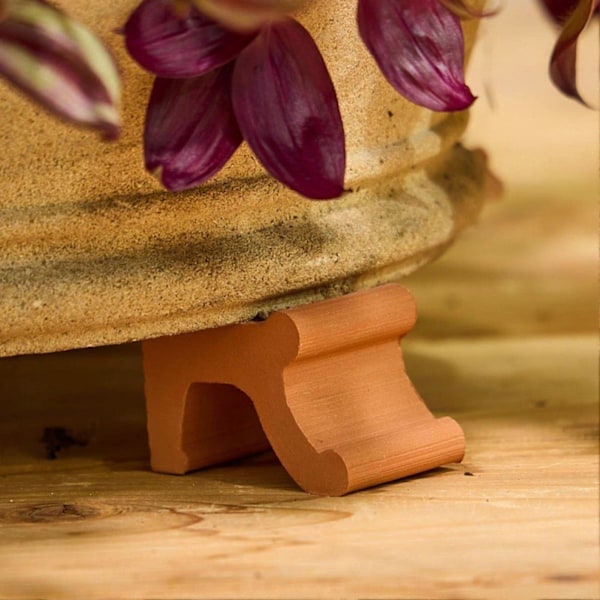 3 stk. blomsterpottefødder i harpiks, genanvendelige plantepotteforhøjere til udendørs og indendørs potteplanter, plantestøttefødder til blomsterpotter med lige eller flad kant