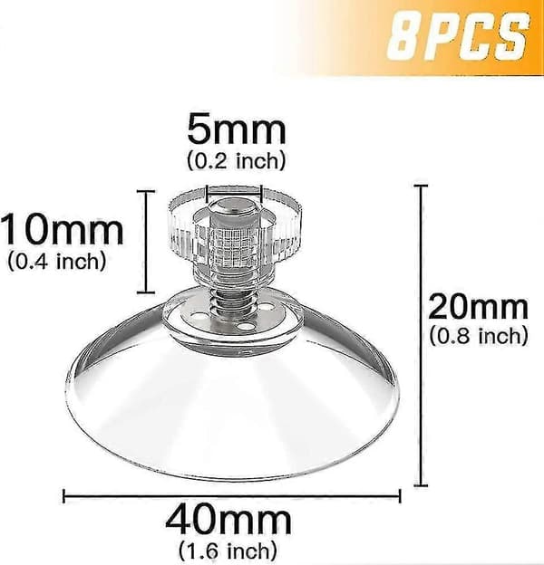 Sugpropp 40mm, 8 st Sugproppar M5 Gängor Rostfritt Stål, Sugproppar